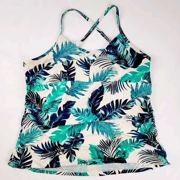 Womens Size XL Tankini Multicolor Adjustable Swimming Bathing Suit Tank Top - Picture 1 of 6